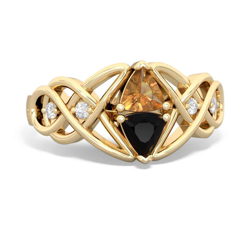 Citrine Keepsake Celtic Knot 14K Yellow Gold ring R5300