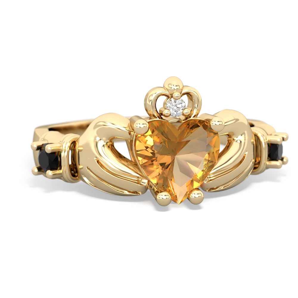 Citrine Claddagh Keepsake 14K Yellow Gold ring R5245