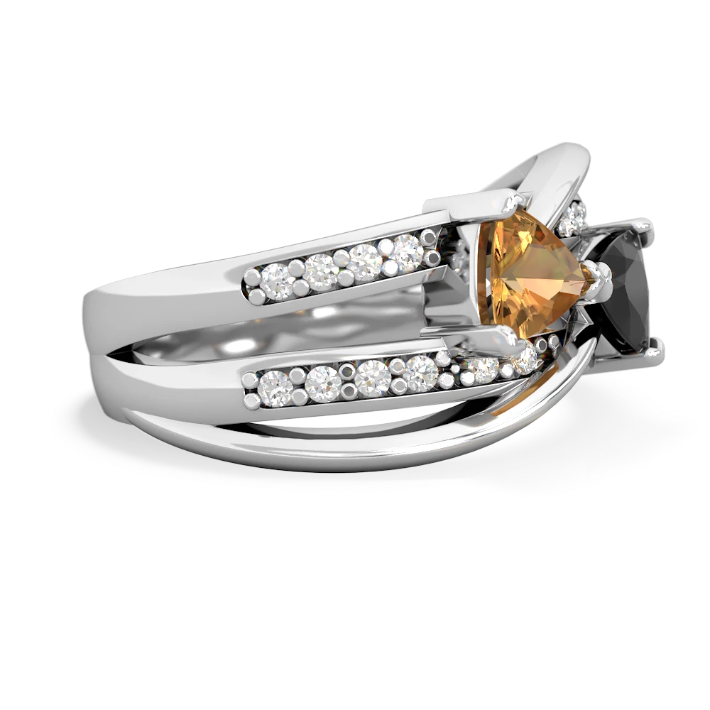 Citrine Bowtie 14K White Gold ring R2360