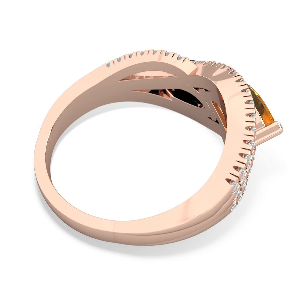 Citrine Diamond Rivers 14K Rose Gold ring R3070