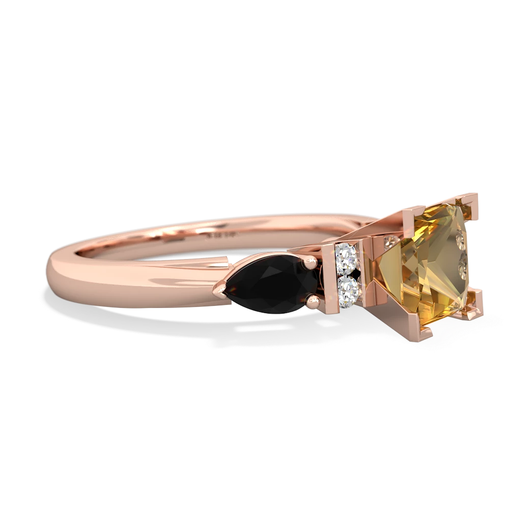 Citrine 6Mm Princess Eternal Embrace Engagement 14K Rose Gold ring C2002