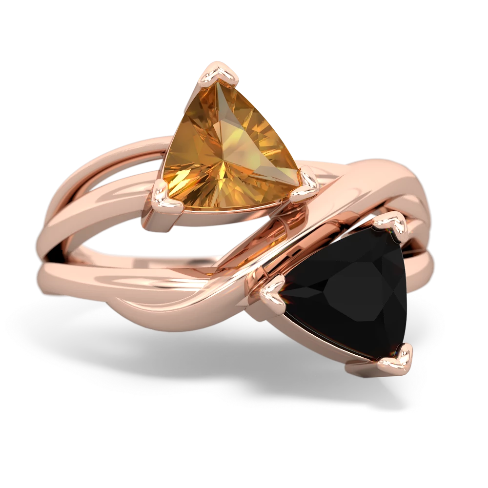 Citrine Split Band Swirl 14K Rose Gold ring R2341