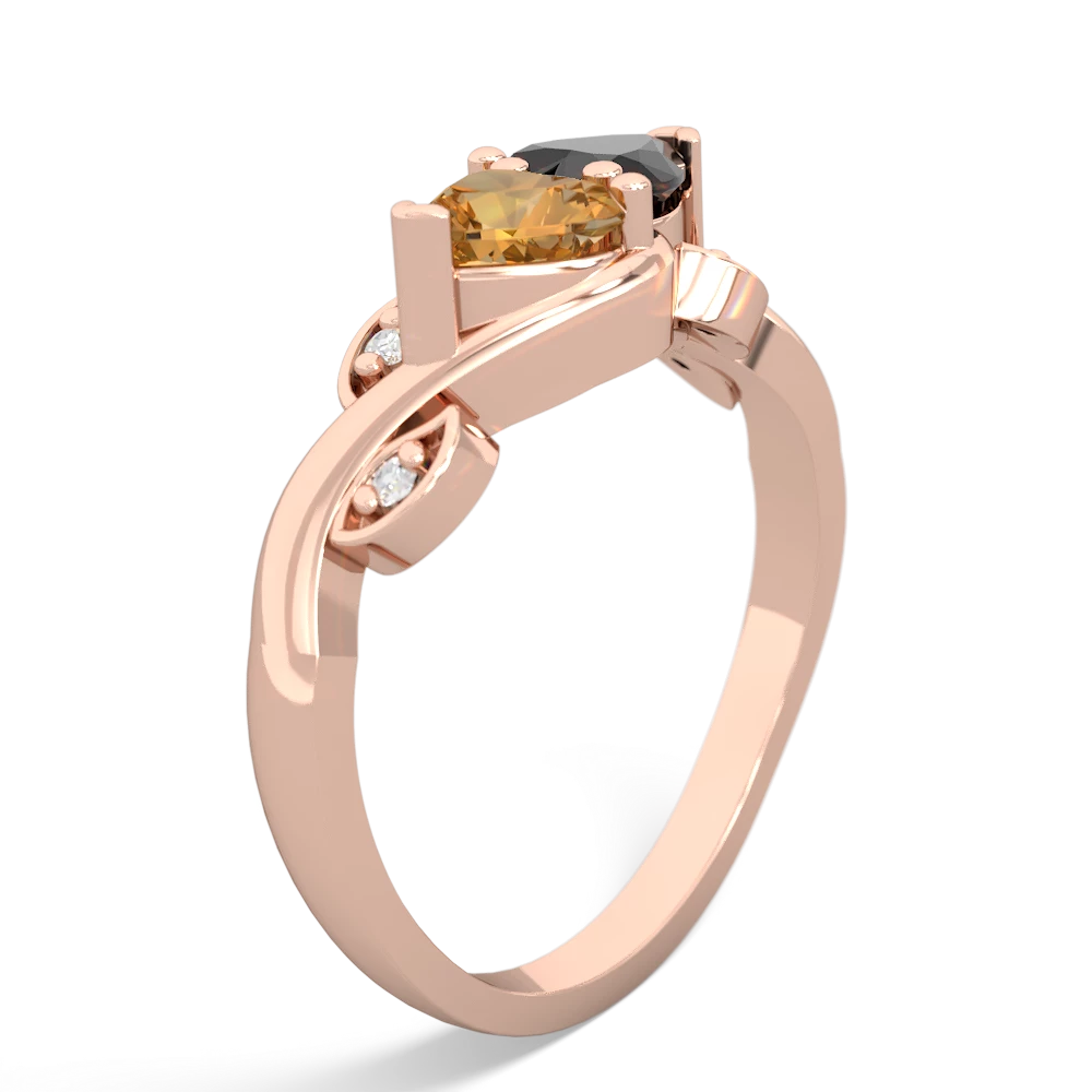 Citrine Floral Elegance 14K Rose Gold ring R5790