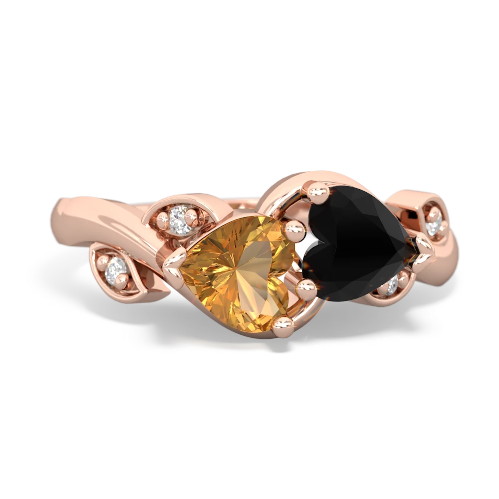 Citrine Floral Elegance 14K Rose Gold ring R5790