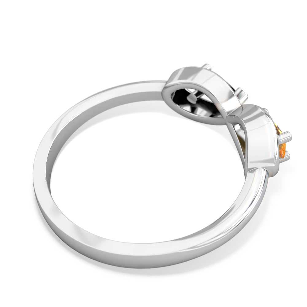 Citrine Infinity 14K White Gold ring R5050