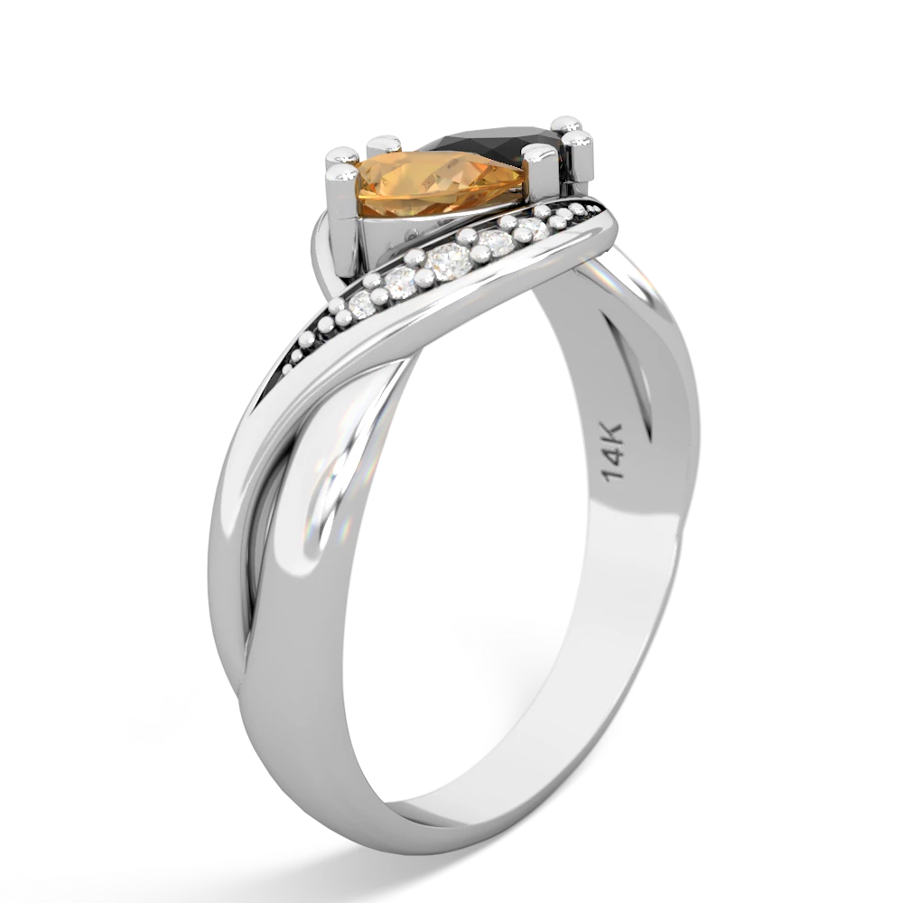 Citrine Summer Winds 14K White Gold ring R5342