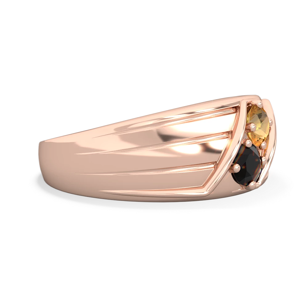 Citrine Men's Streamline 14K Rose Gold ring R0460