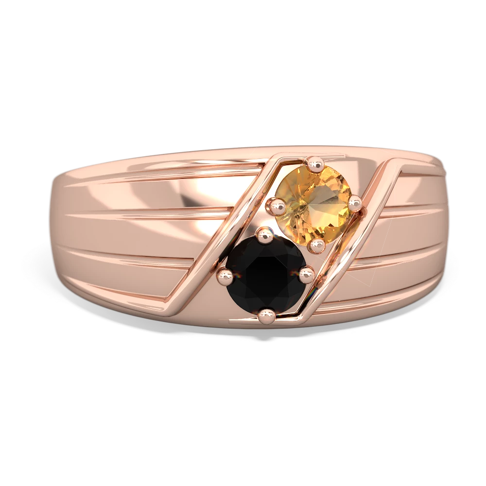 Citrine Men's Streamline 14K Rose Gold ring R0460