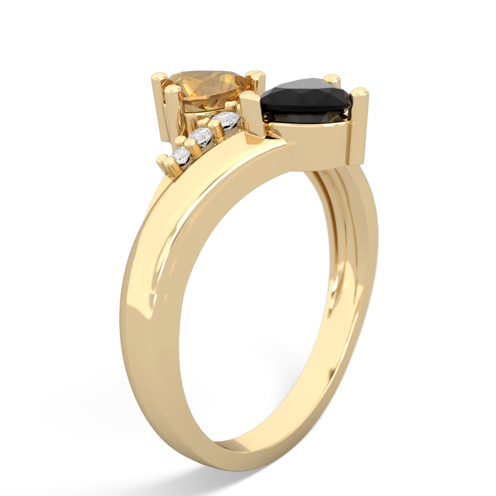 Citrine Heart To Heart 14K Yellow Gold ring R2064