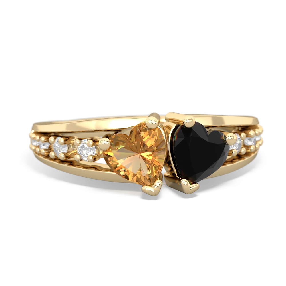 Citrine Heart To Heart 14K Yellow Gold ring R3342