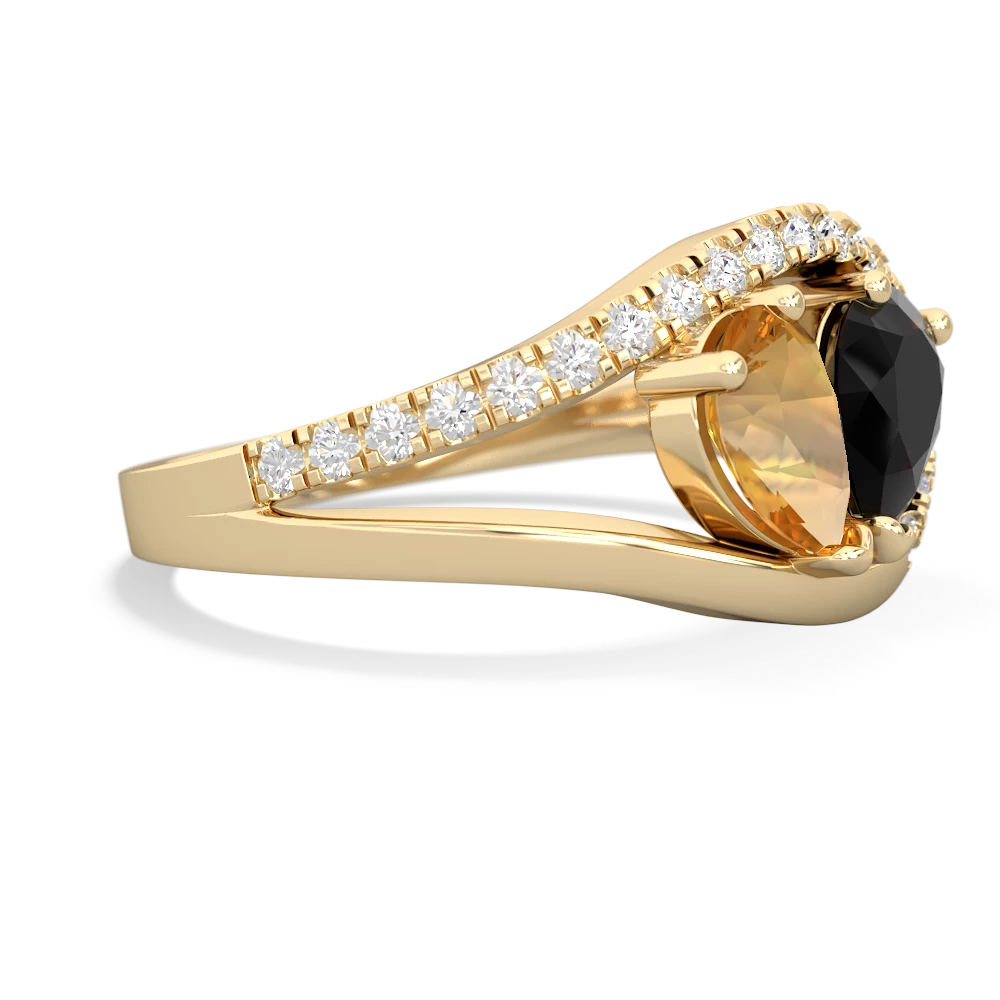 Citrine Nestled Heart Keepsake 14K Yellow Gold ring R5650