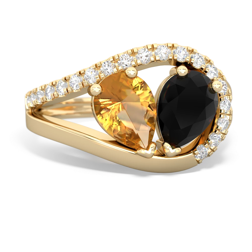 Citrine Nestled Heart Keepsake 14K Yellow Gold ring R5650