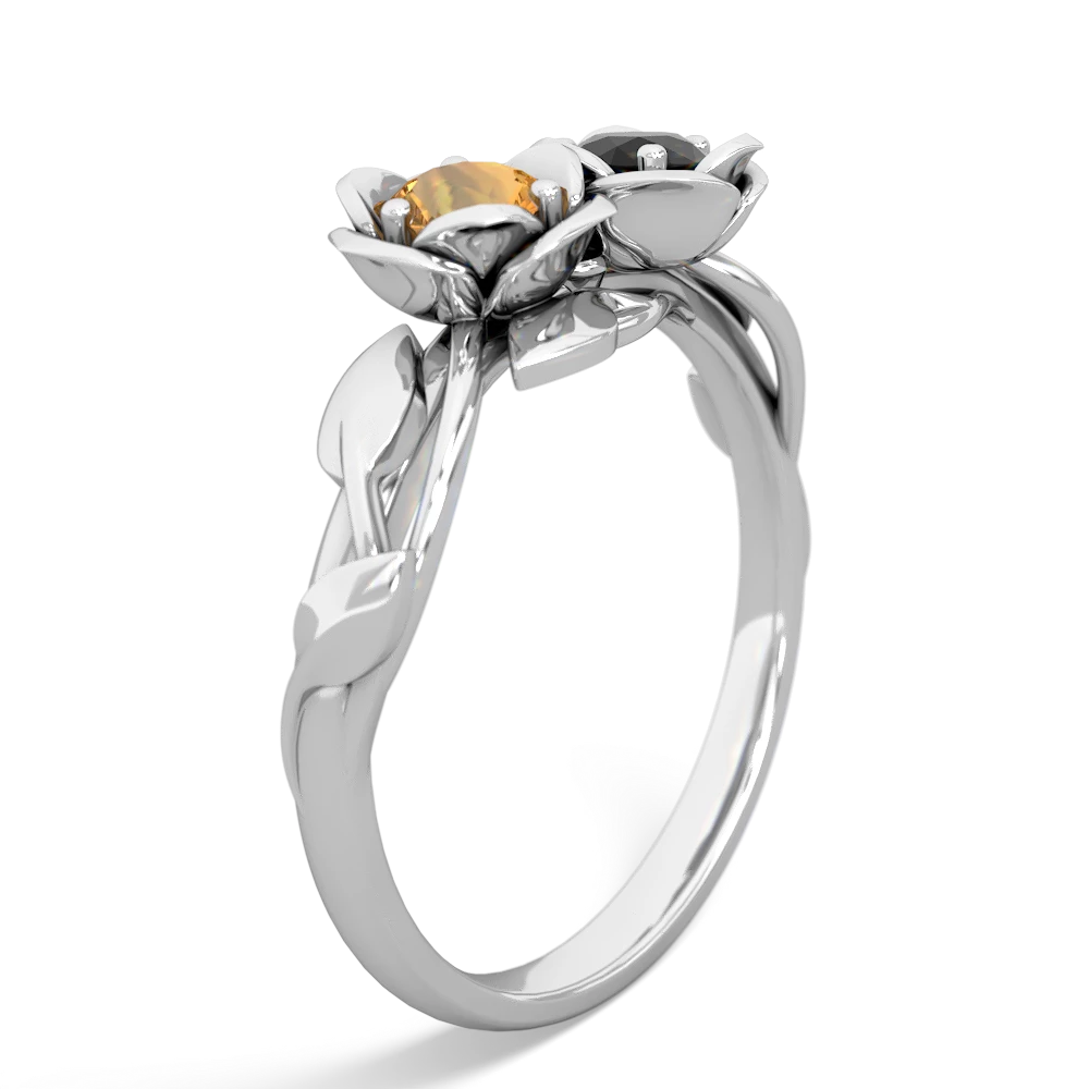 Citrine Rose Garden 14K White Gold ring R5510