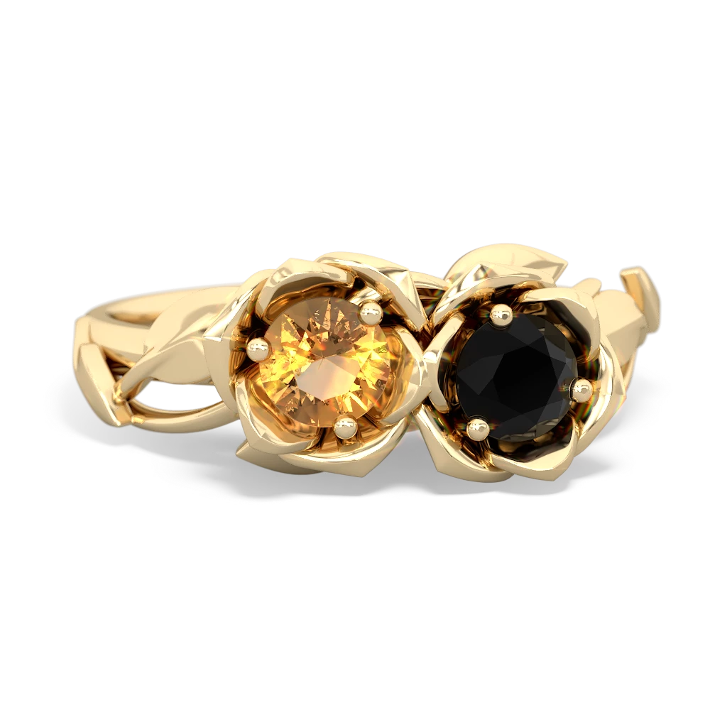 Citrine Rose Garden 14K Yellow Gold ring R5510