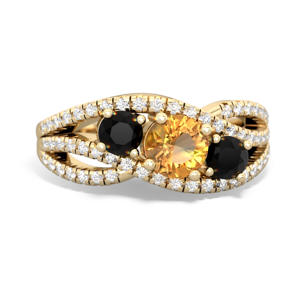 Citrine Three Stone Aurora 14K Yellow Gold ring R3080