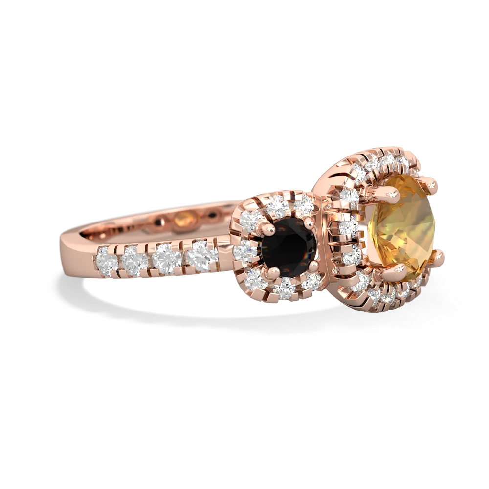 Citrine Regal Halo 14K Rose Gold ring R5350