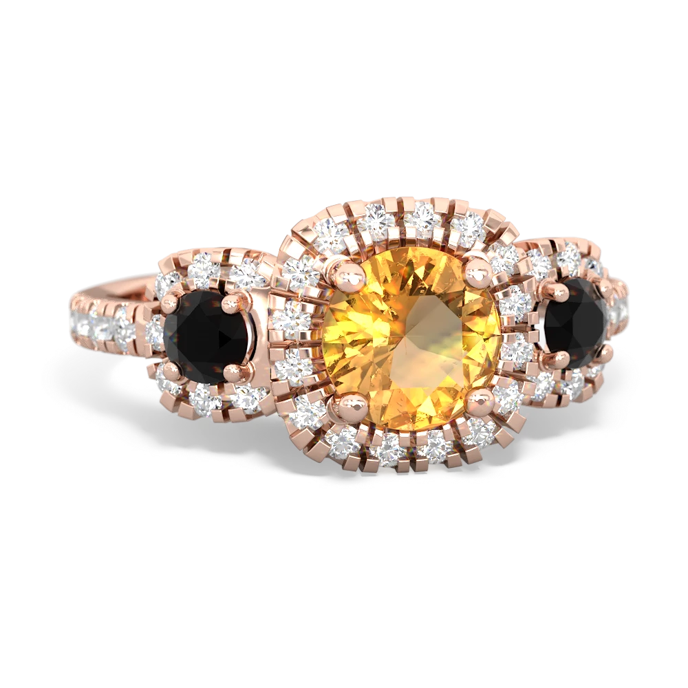 Citrine Regal Halo 14K Rose Gold ring R5350