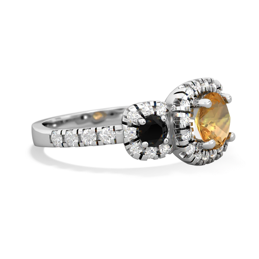 Citrine Regal Halo 14K White Gold ring R5350