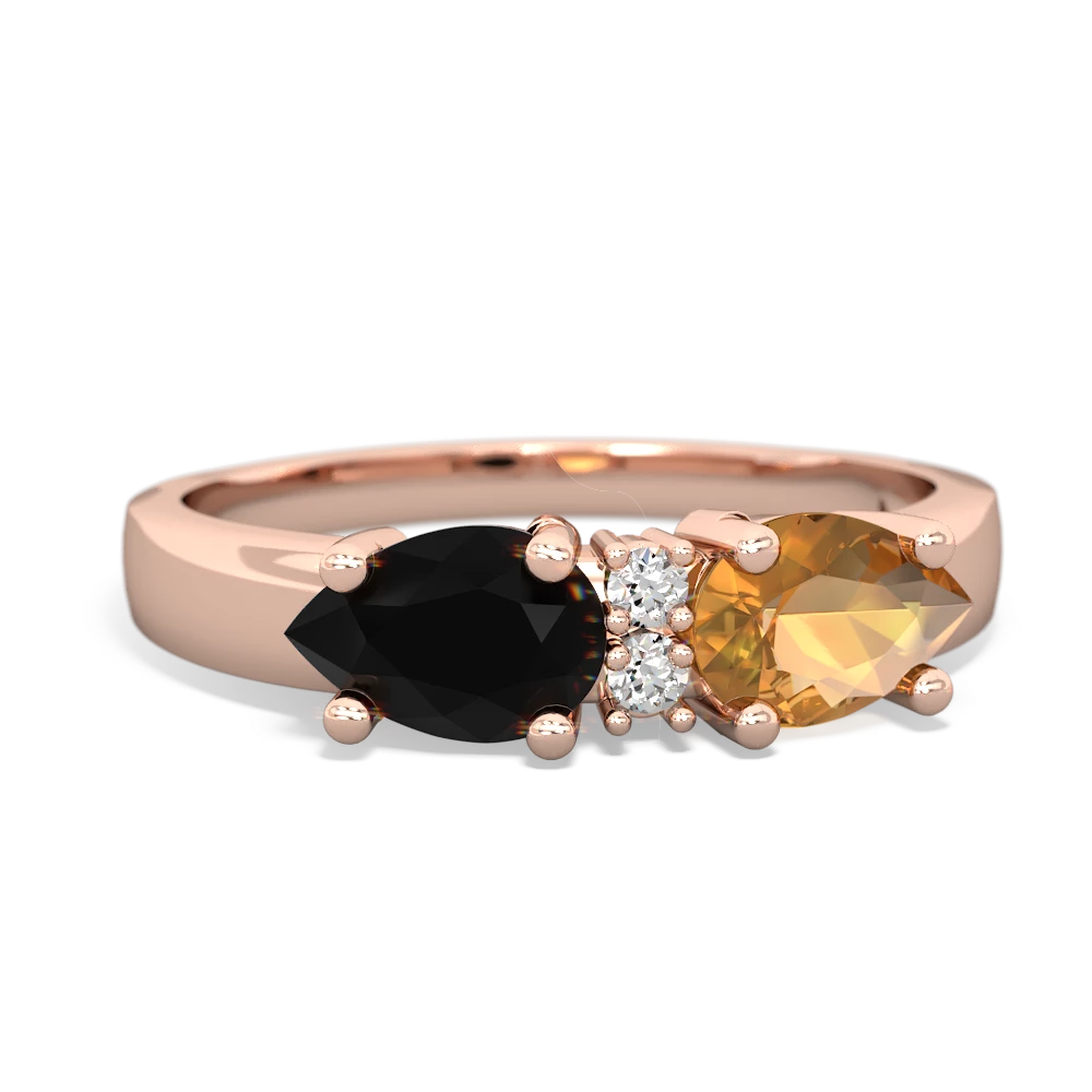 Citrine Pear Bowtie 14K Rose Gold ring R0865