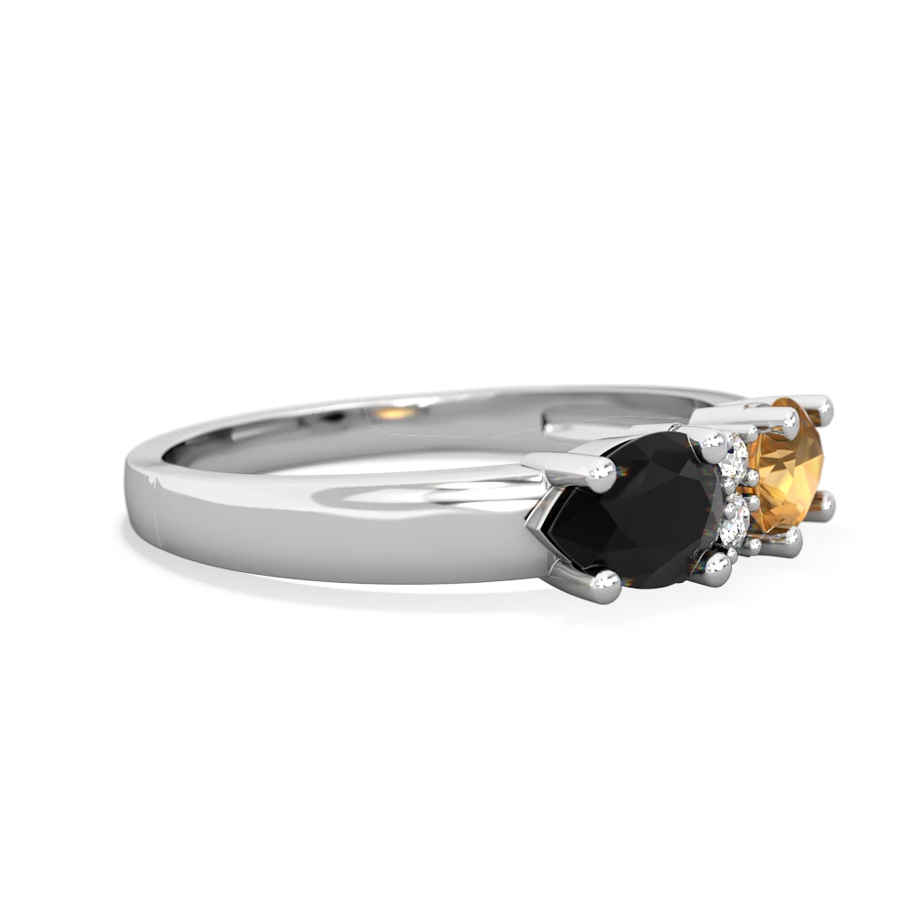 Citrine Pear Bowtie 14K White Gold ring R0865