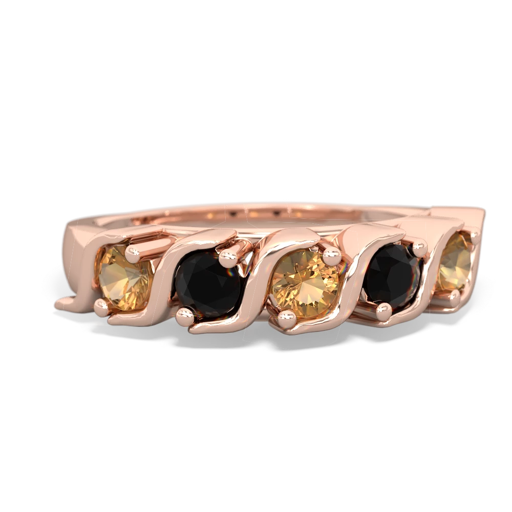 Citrine Anniversary Band 14K Rose Gold ring R2089