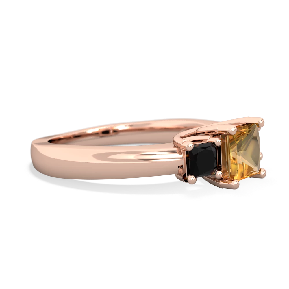 Citrine Three Stone Trellis 14K Rose Gold ring R4015