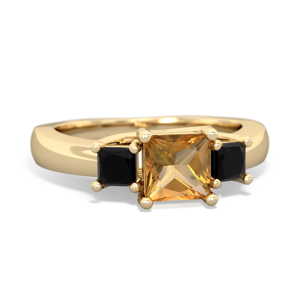 Citrine Three Stone Trellis 14K Yellow Gold ring R4015