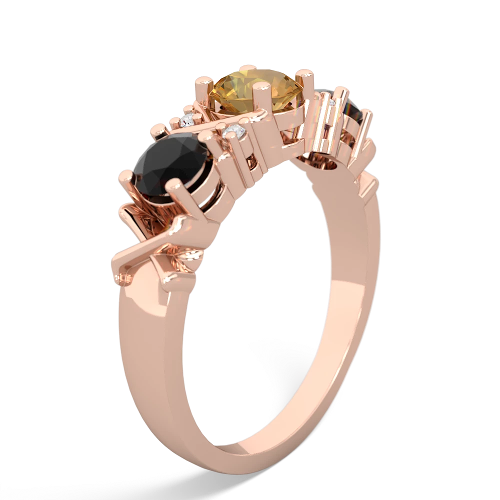 Citrine Hugs And Kisses 14K Rose Gold ring R5016