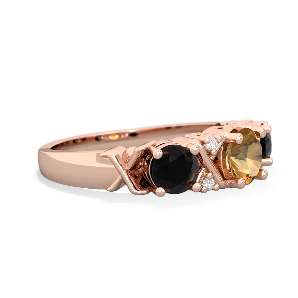 Citrine Hugs And Kisses 14K Rose Gold ring R5016