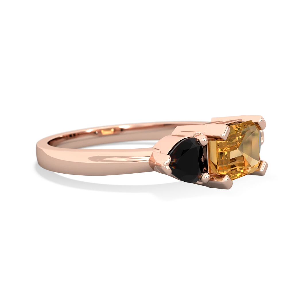 Citrine Three Stone 14K Rose Gold ring R5235