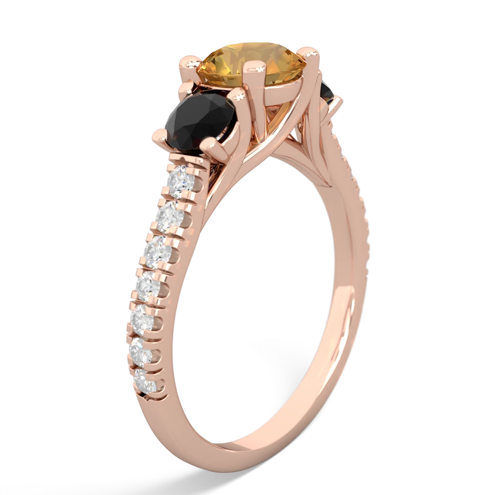 Citrine Pave Trellis 14K Rose Gold ring R5500