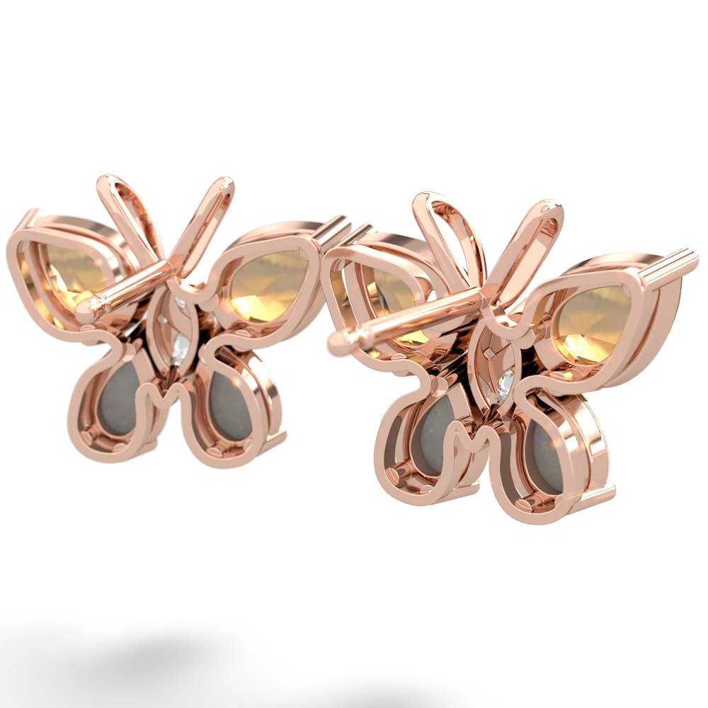 Citrine Butterfly 14K Rose Gold earrings E2215