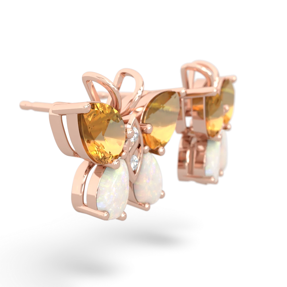 Citrine Butterfly 14K Rose Gold earrings E2215