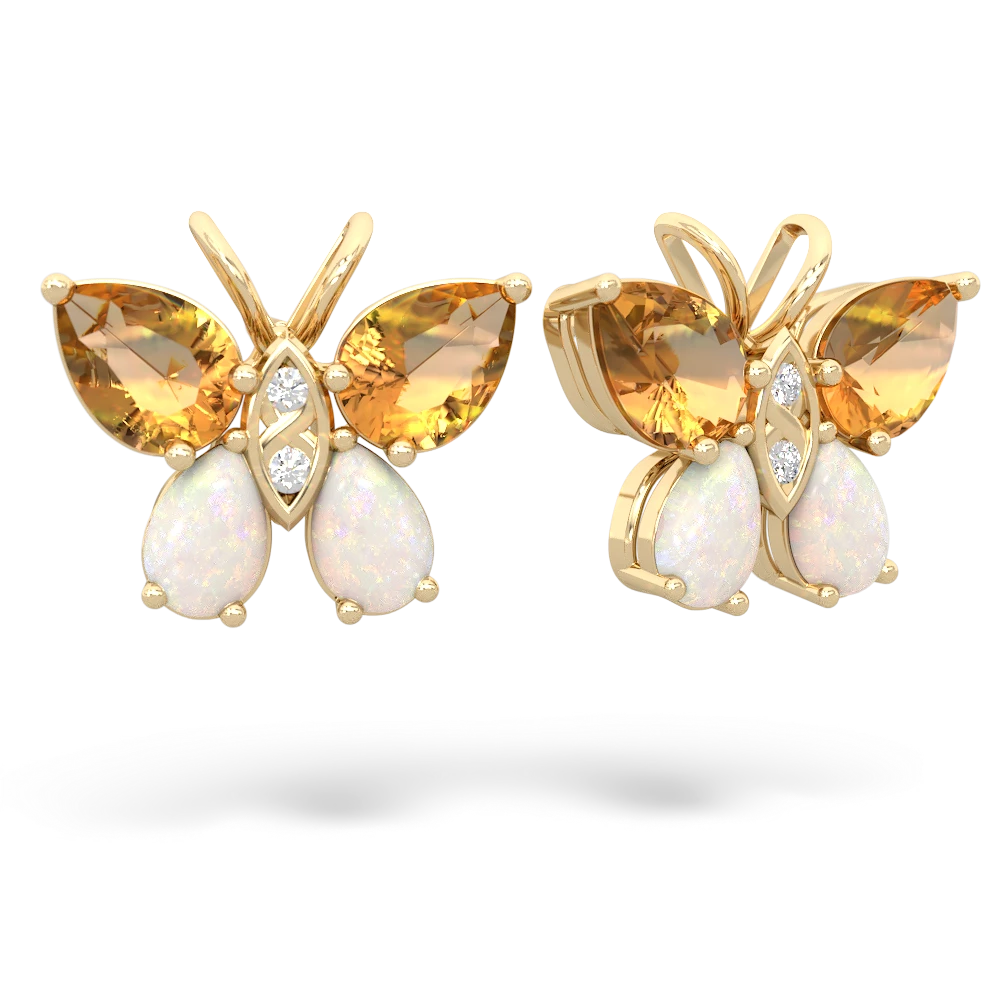 Citrine Butterfly 14K Yellow Gold earrings E2215