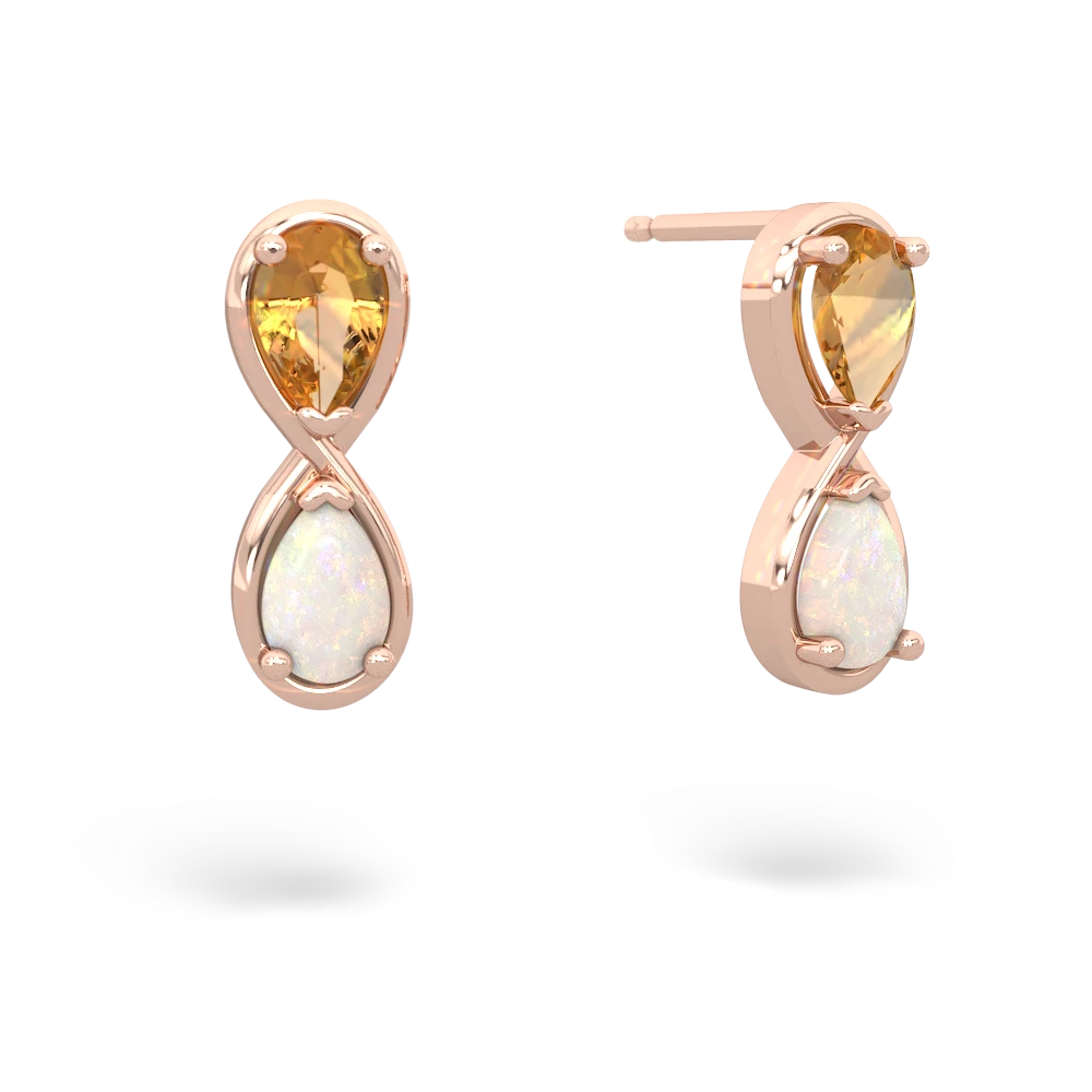 Citrine Infinity 14K Rose Gold earrings E5050