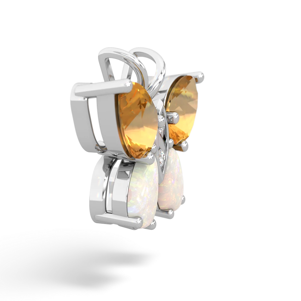 Citrine Butterfly 14K White Gold pendant P2215