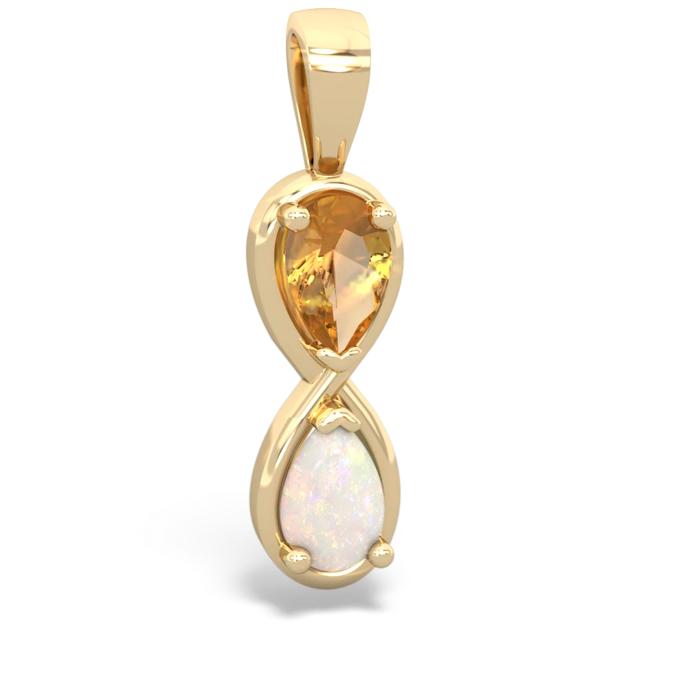 Citrine Infinity 14K Yellow Gold pendant P5050