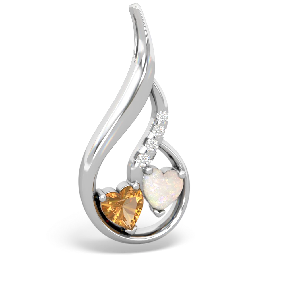 Citrine Keepsake Curves 14K White Gold pendant P5450