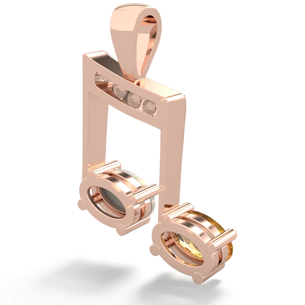 Citrine Color Of Music 14K Rose Gold pendant P3334
