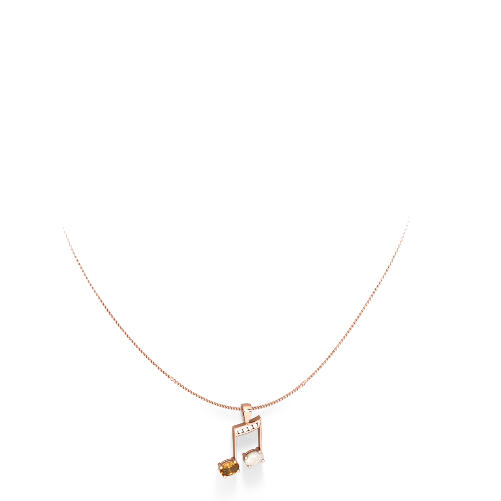 Citrine Color Of Music 14K Rose Gold pendant P3334