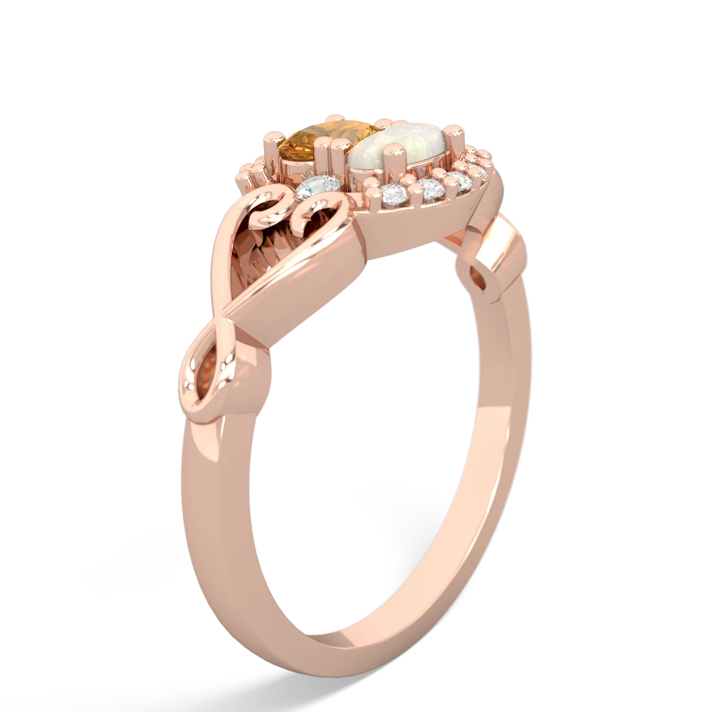 Citrine Love Nest 14K Rose Gold ring R5860