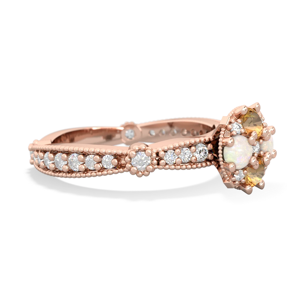 Citrine Sparkling Tiara Cluster 14K Rose Gold ring R26293RD