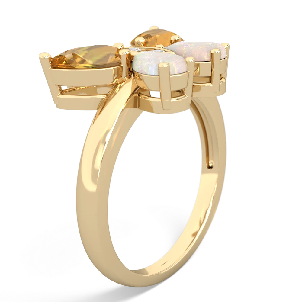 Citrine Butterfly 14K Yellow Gold ring R2215