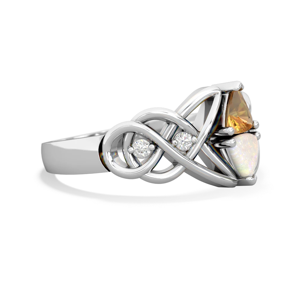 Citrine Keepsake Celtic Knot 14K White Gold ring R5300