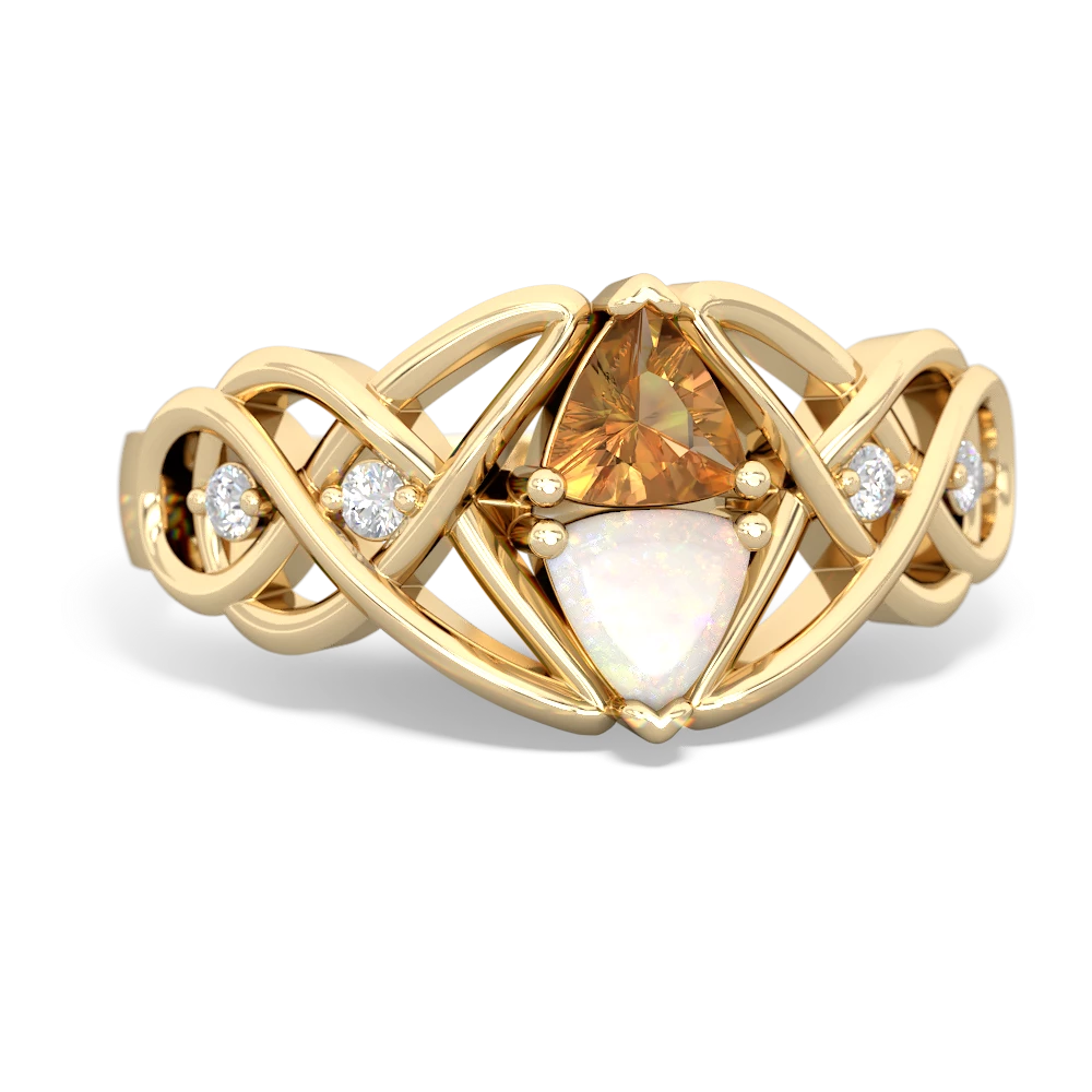 Citrine Keepsake Celtic Knot 14K Yellow Gold ring R5300