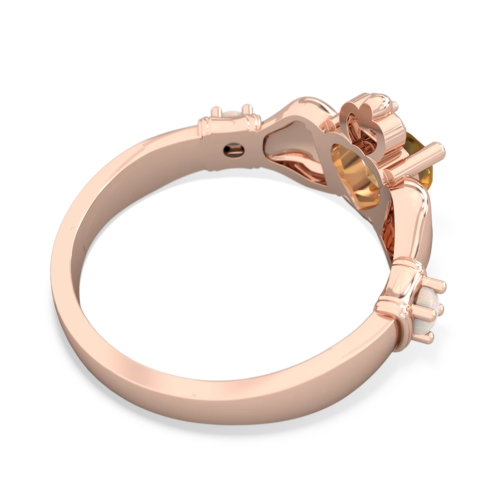 Citrine Claddagh Keepsake 14K Rose Gold ring R5245