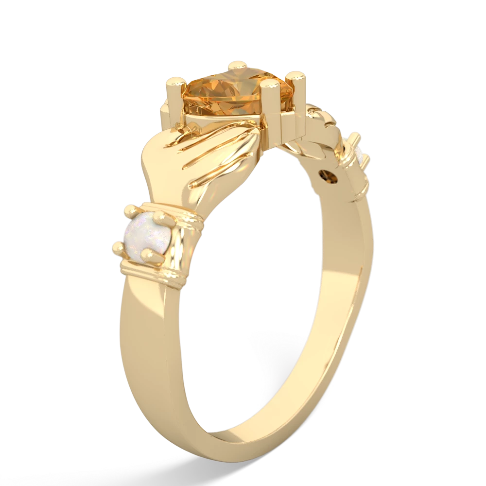 Citrine Claddagh Keepsake 14K Yellow Gold ring R5245