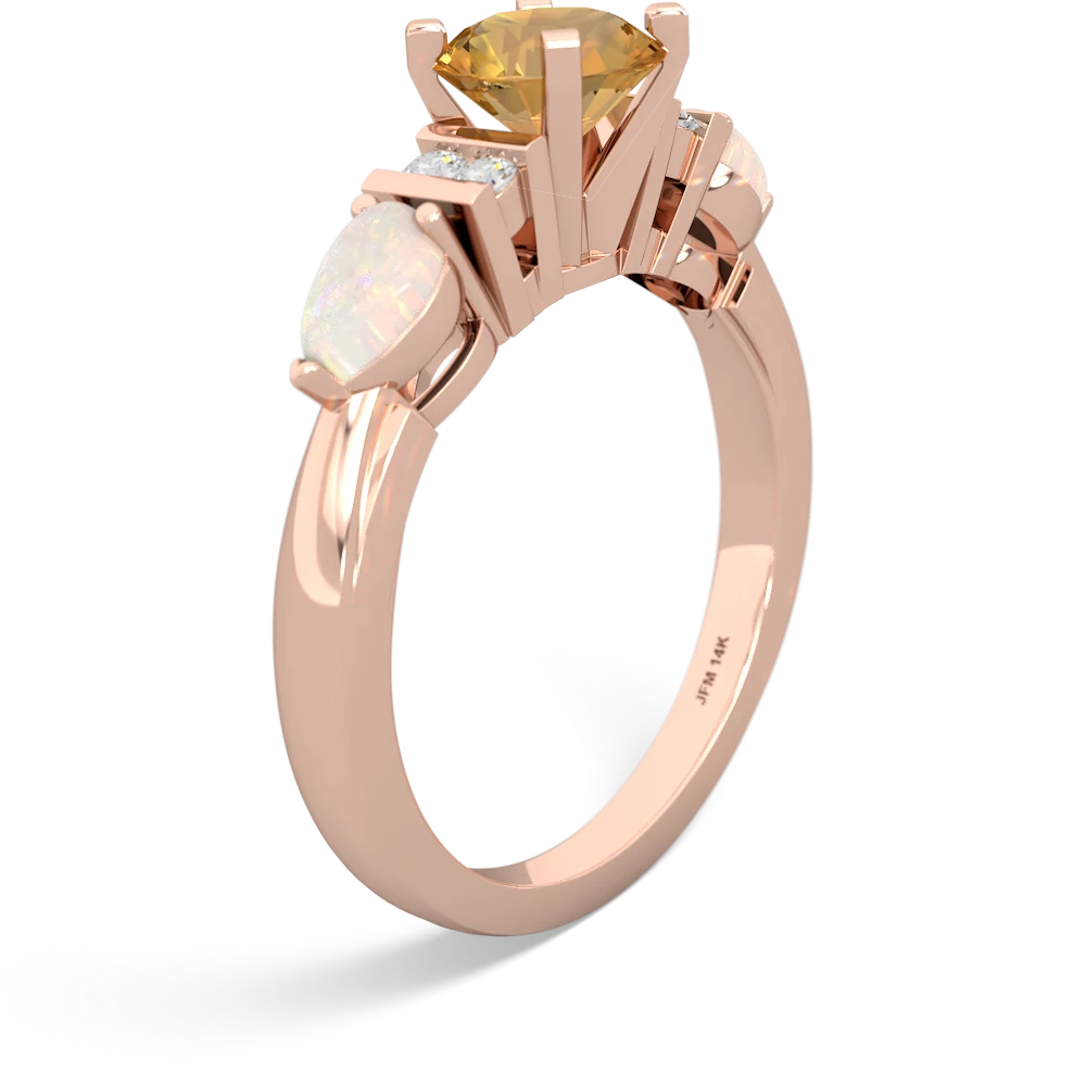 Citrine 6Mm Round Eternal Embrace Engagement 14K Rose Gold ring R2005