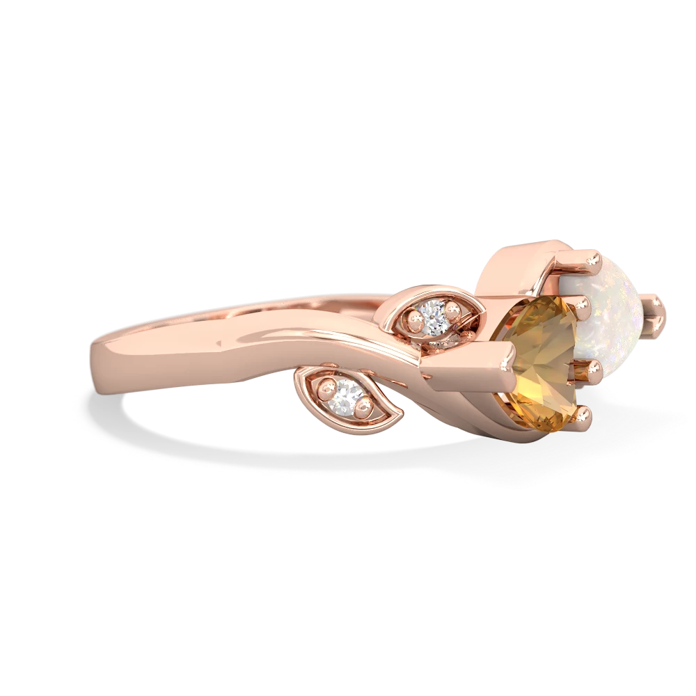 Citrine Floral Elegance 14K Rose Gold ring R5790