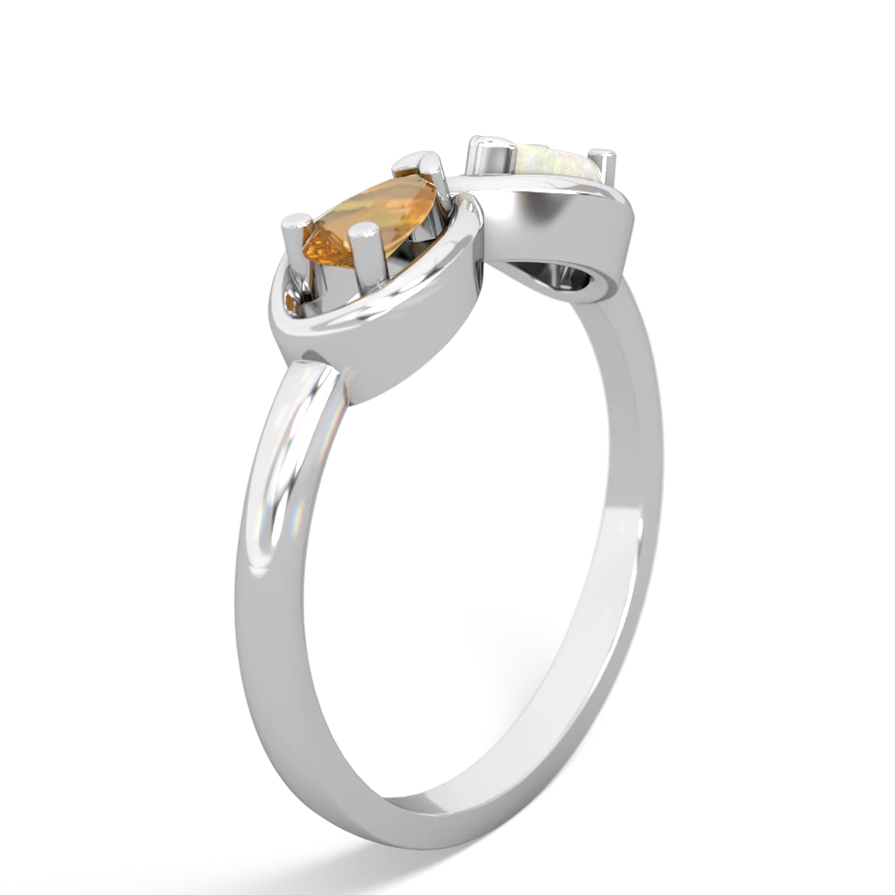 Citrine Infinity 14K White Gold ring R5050